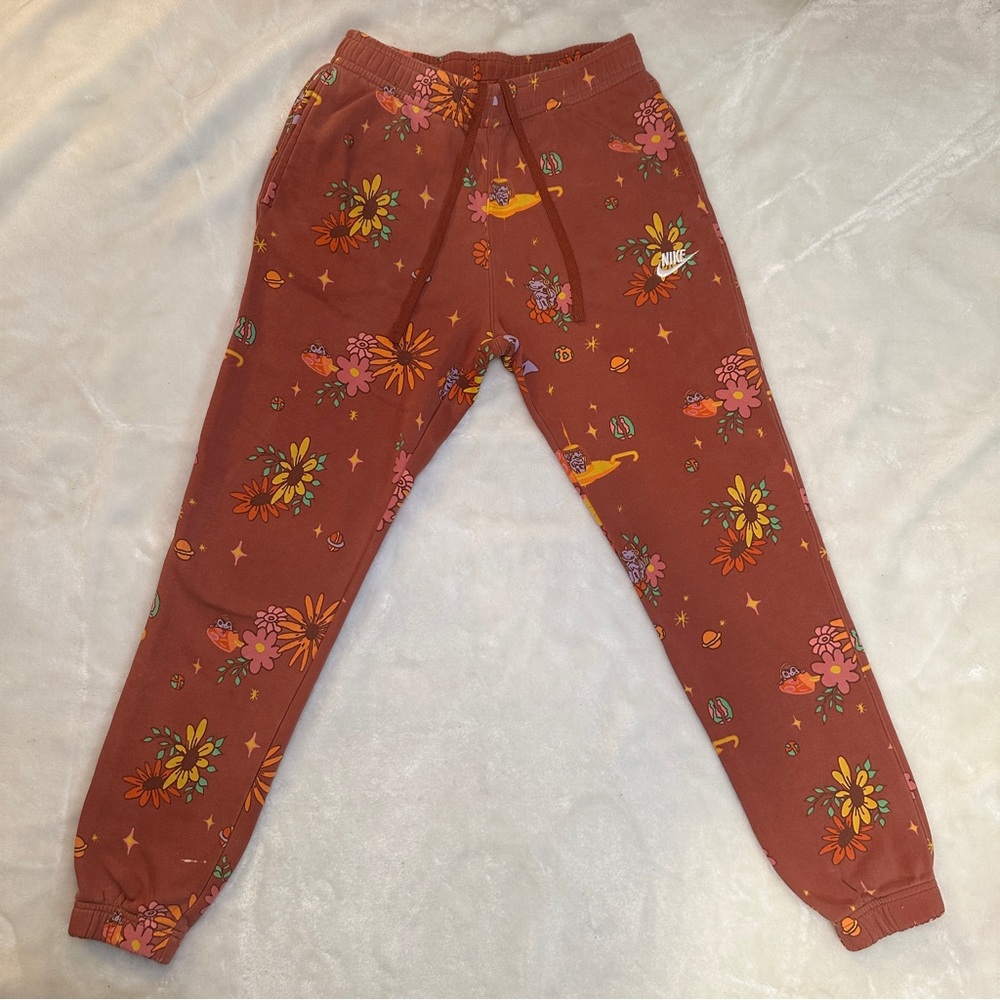 Nike Men's Sportswear Deep Clay Floral Space Print Jogger Sweatpants Size Small